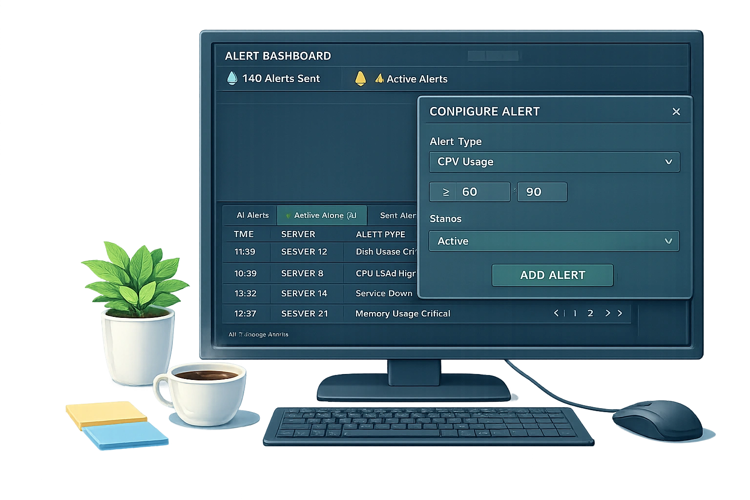 Configurable alert settings interface