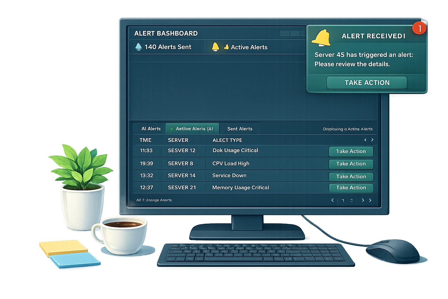 Instant email alert notification example